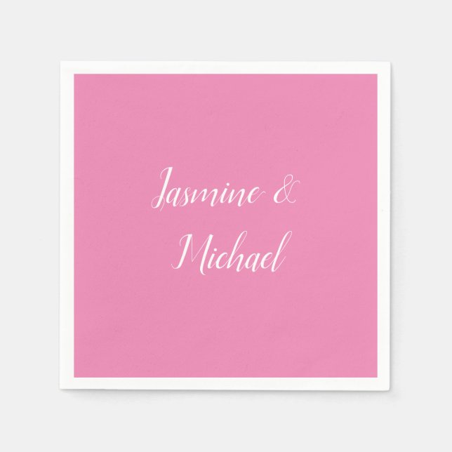 Professionell Modern Minimalistisk Rosa Färg Pappersservett (Framsidan)