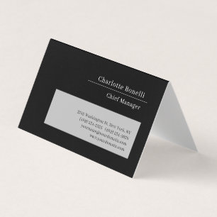 Professionell Modern Minimalistisk Svart & Grå Visitkort