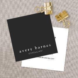 Professionell Modern minimalistisk svart ruta Fyrkantigt Visitkort