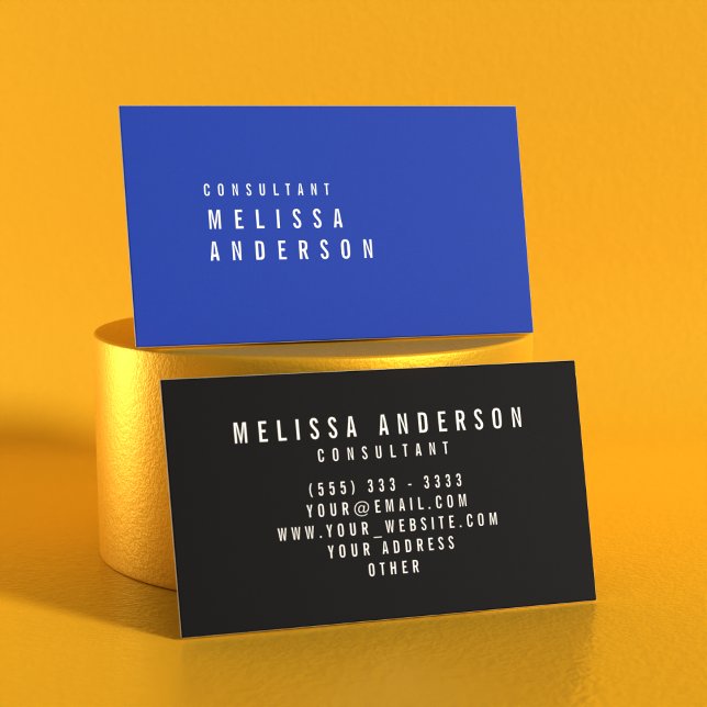 Professionell Modern, minimalistiskt Cerulean Blue Visitkort (Perspective)