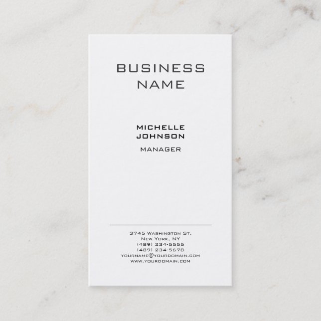 Professionell Modern minimalistiskt vanligt svart  Visitkort (Framsida)