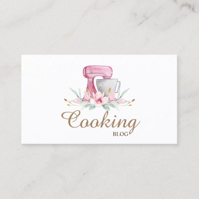 Professionell, Modern, Mixer Blomma, Matlagning Visitkort (Framsida)