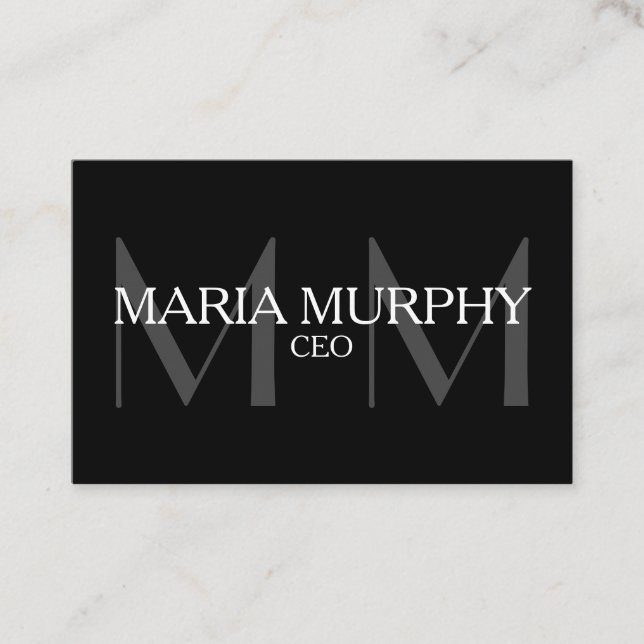 Professionell Modern Monogram-Affärskort Visitkort (Framsida)