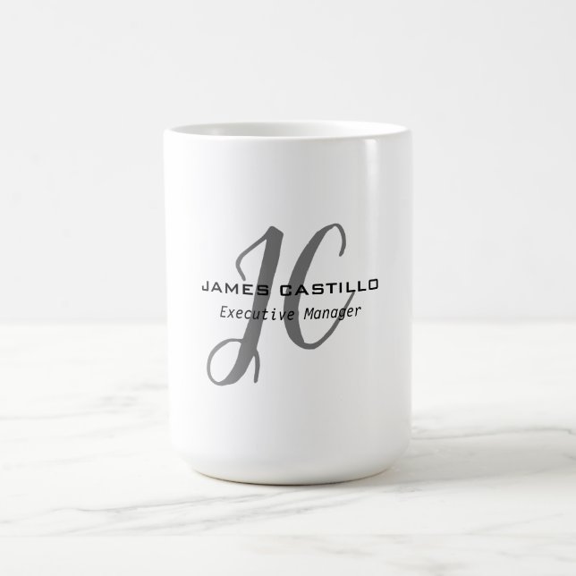 Professionell Modern Monogram-calligrafi-skript Kaffemugg (Center)