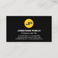 Professionell Modern Monogram Elegant Black Design