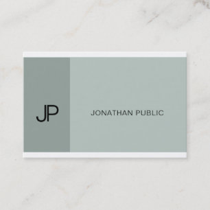 Professionell Modern Monogram Elegant Blue Grönt Visitkort