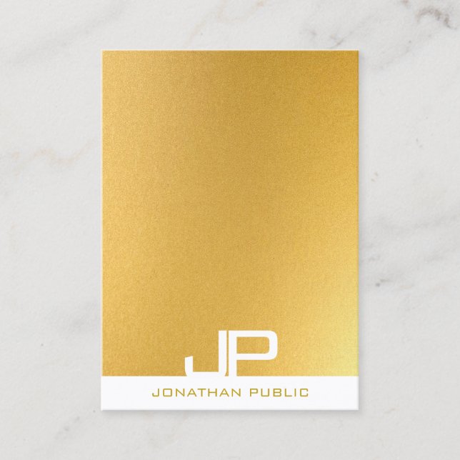 Professionell Modern Monogram Elegant Guld-mall Visitkort (Framsida)