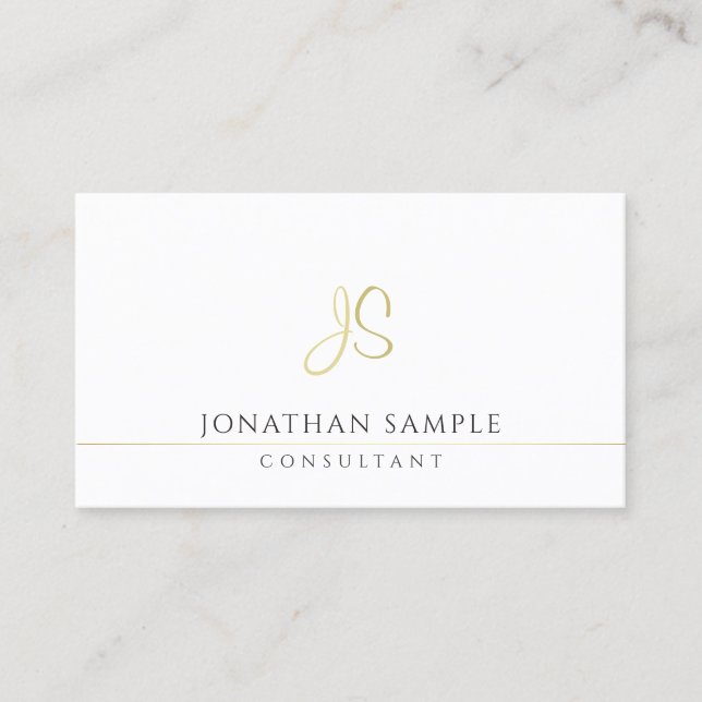 Professionell Modern Monogram Elegant-mall Visitkort (Framsida)