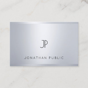 Professionell Modern Monogram Glamor Silver utseen Visitkort