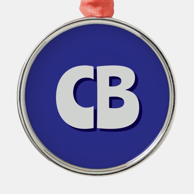 Professionell Modern Monogram Minimalist Initialer Julgransprydnad Metall (Framsidan)