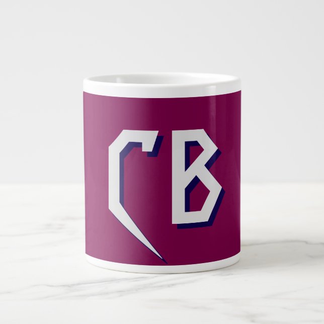 Professionell Modern Monogram Minimalist Initialer Jumbo Mugg (Framsidan)