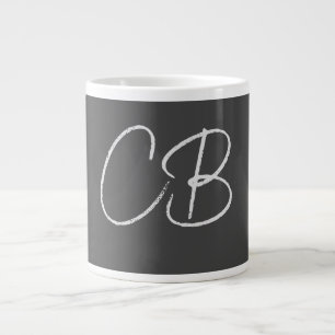 Professionell Modern Monogram Minimalist Initialer Jumbo Mugg