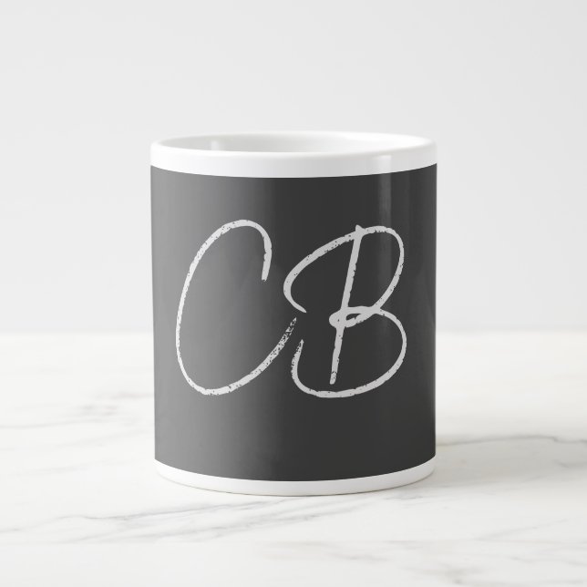 Professionell Modern Monogram Minimalist Initialer Jumbo Mugg (Framsidan)