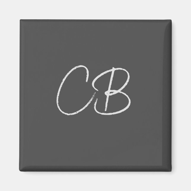 Professionell Modern Monogram Minimalist Initialer Magnet (Framsidan)