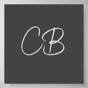 Professionell Modern Monogram Minimalist Initialer Poster