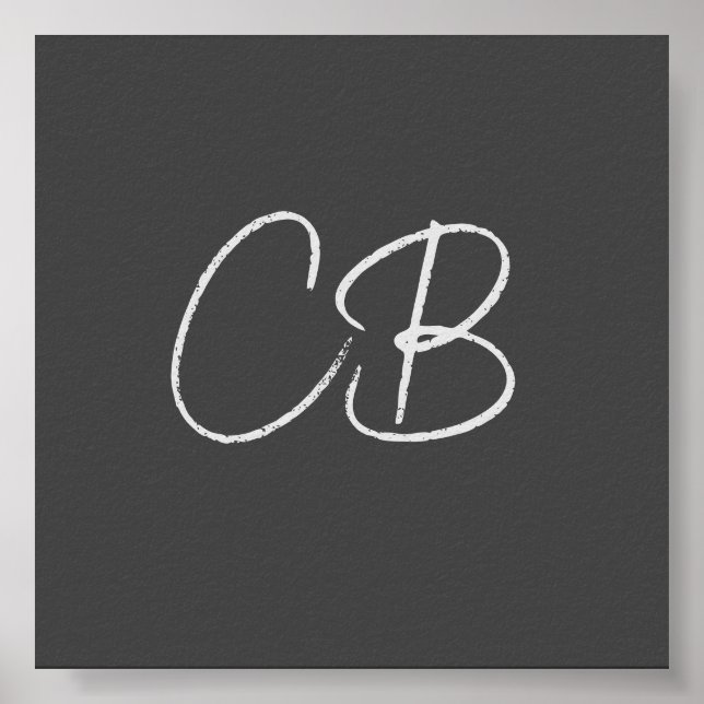 Professionell Modern Monogram Minimalist Initialer Poster (Framsidan)