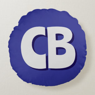 Professionell Modern Monogram Minimalist Initialer Rund Kudde