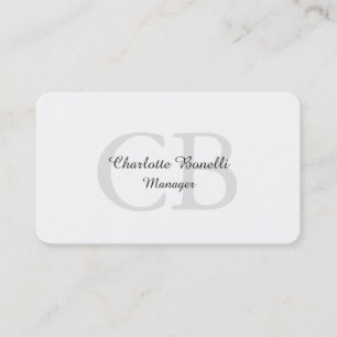 Professionell Modern Monogram - minimalistisk skap Visitkort