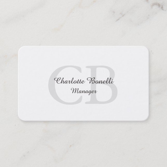 Professionell Modern Monogram - minimalistisk skap Visitkort (Framsida)