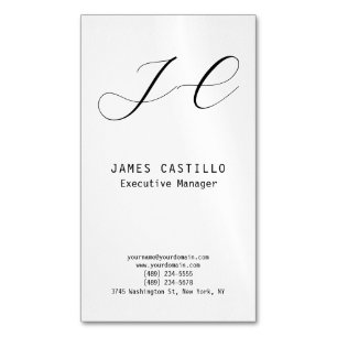 Professionell Modern Monogram minimalistisk slapp Magnetiska Visitkort