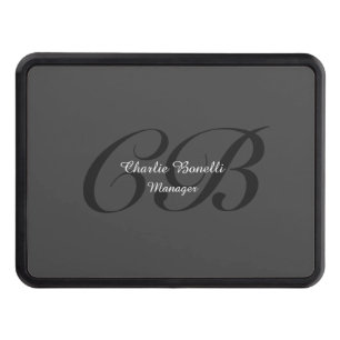 Professionell Modern Monogram minimalistiskt Grått Dragkroksskydd