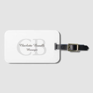 Professionell Modern Monogram-minimalistiskt Kreat Bagagebricka