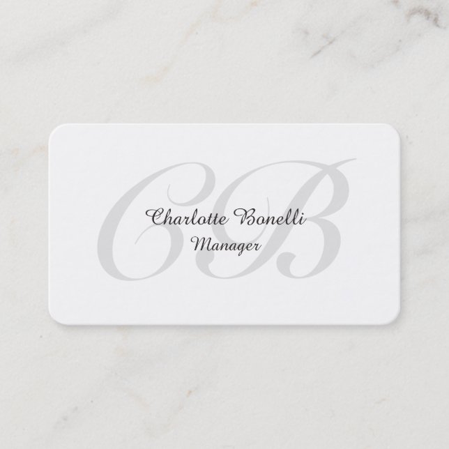 Professionell Modern Monogram-minimalistiskt Kreat Visitkort (Framsida)