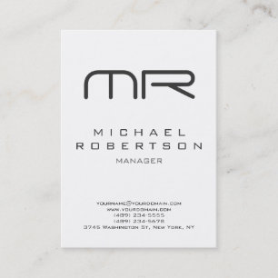 Professionell Modern Monogram White Affärskort Visitkort