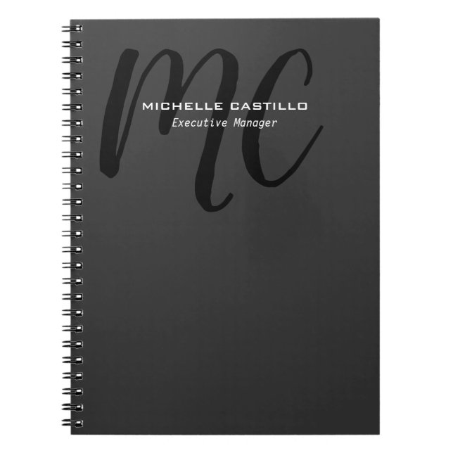 Professionell Modern Monogrammad Minimalist Anteckningsbok (Framsidan)