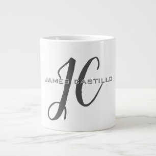 Professionell Modern Monogrammad Minimalist Jumbo Mugg