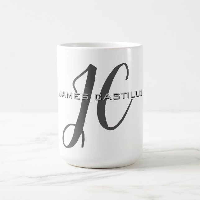 Professionell Modern Monogrammad Minimalist Kaffemugg (Center)