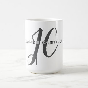 Professionell Modern Monogrammad Minimalist Kaffemugg