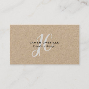 Professionell Modern Monogrammed Minimalist Kraft Visitkort