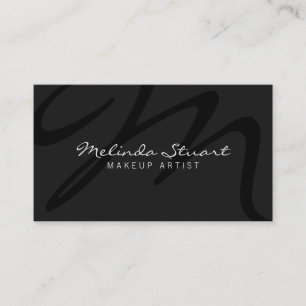 Professionell Modern Mörk Grått Monogram Visitkort