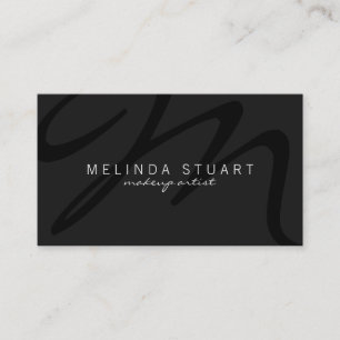Professionell Modern Mörk Grått Monogram Visitkort