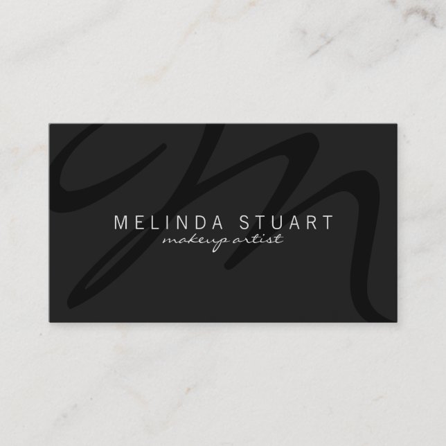 Professionell Modern Mörk Grått Monogram Visitkort (Framsida)