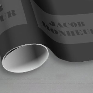 Professionell Modern Namn   Grått och svart Mörk Presentpapper