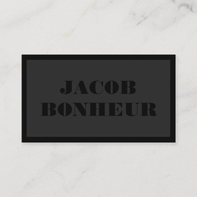 Professionell Modern Namn | Grått och svart Mörk Visitkort (Framsida)