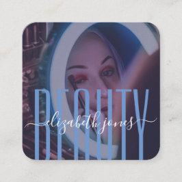 Professionell Modern Namnteckning blått och vitt f Fyrkantigt Visitkort