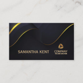 Professionell Modern Navy & Guld Affärskort Visitkort