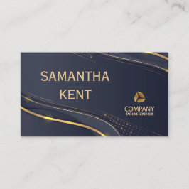 Professionell Modern Navy & Guld Affärskort Visitkort