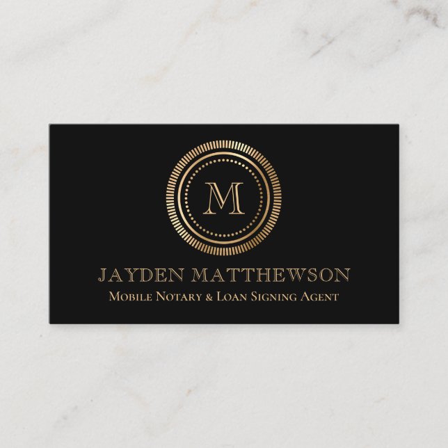 Professionell modern notariekonsult för lånesigner visitkort (Framsida)