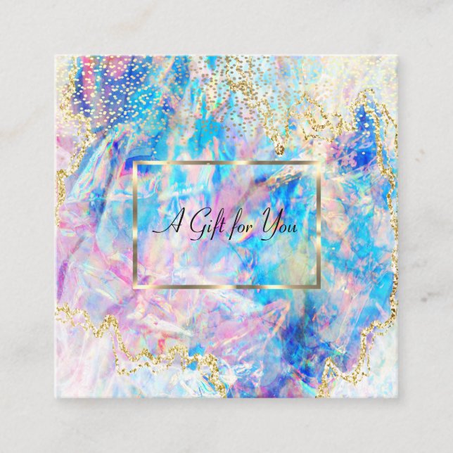 Professionell Modern Opal Holografisk, Konfetti Rabattkort (Framsida)