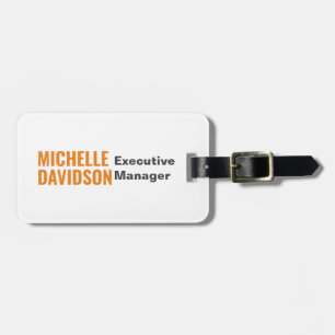 Professionell Modern Orange Vit minimalistisk slap Bagagebricka
