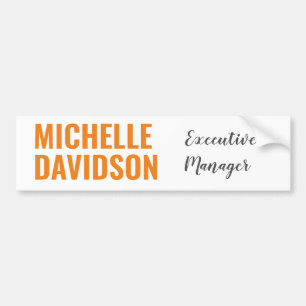 Professionell Modern Orange Vit minimalistisk slap Bildekal