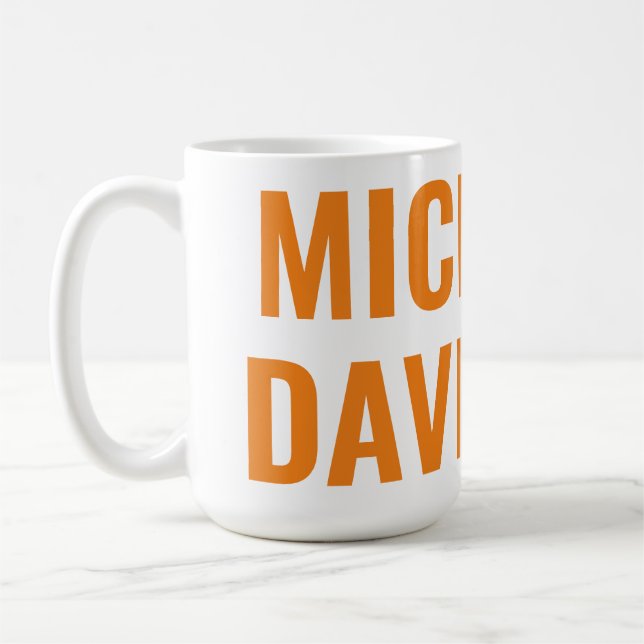 Professionell Modern Orange Vit minimalistisk slap Kaffemugg (Vänster)