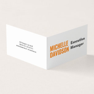 Professionell Modern Orange Vit minimalistisk slap Visitkort