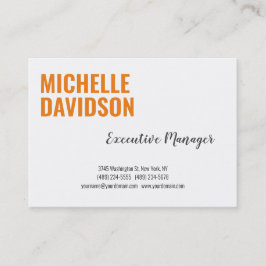 Professionell Modern Orange Vit minimalistisk slap Visitkort