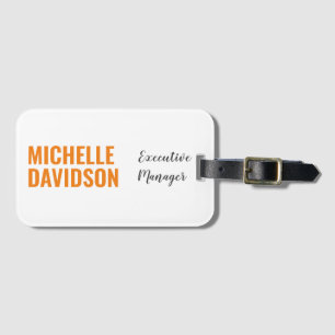 Professionell Modern Orange White Minimalist Bagagebricka