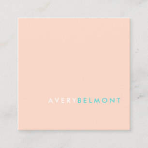 Professionell Modern Peach Minimalist Fyrkantigt Visitkort